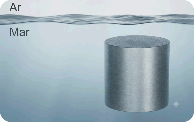 Tambor dentro da água.