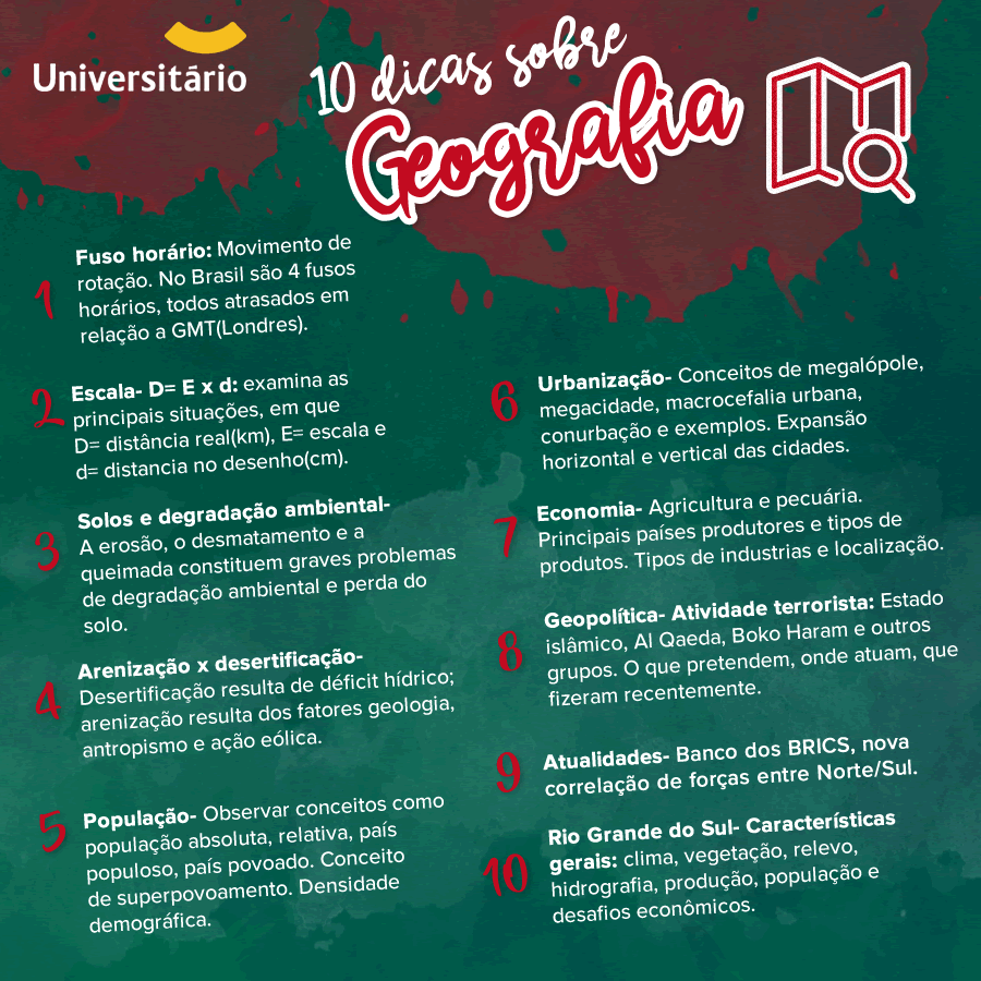10 dicas sobre Geografia