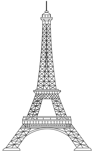 Esquema da Torre Eiffel.